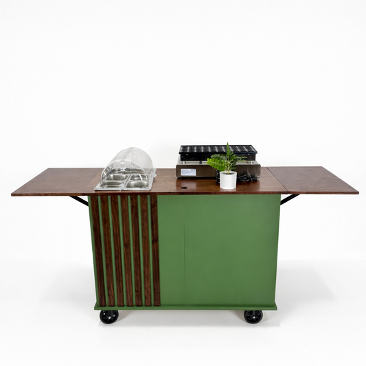 THE CLASSY - Stained Countertop with Right Side Stained Slats and Painted Body