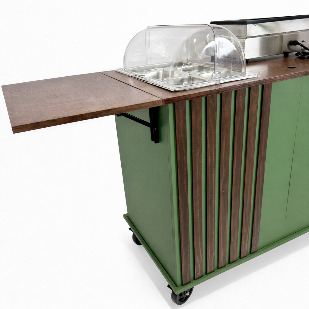 THE CLASSY - Stained Countertop with Right Side Stained Slats and Painted Body