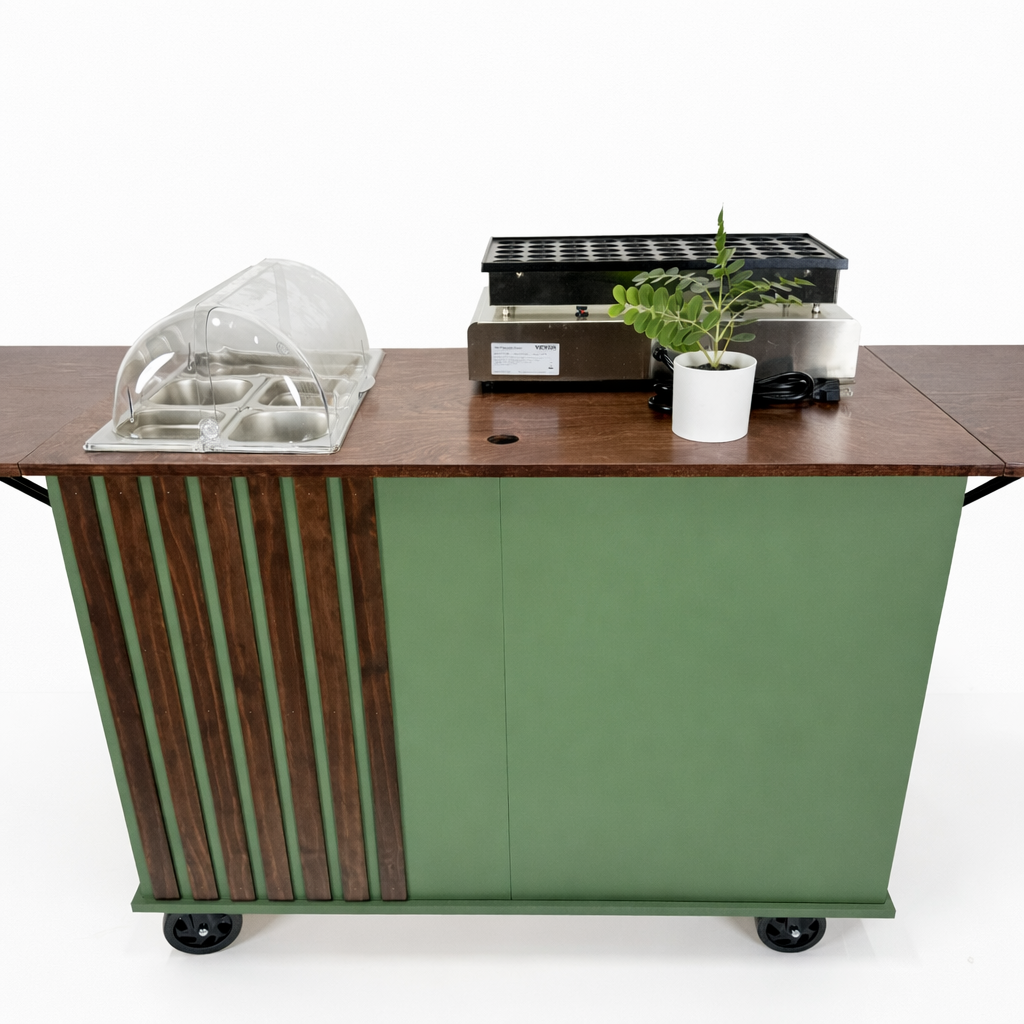 THE CLASSY - Stained Countertop with Right Side Stained Slats and Painted Body