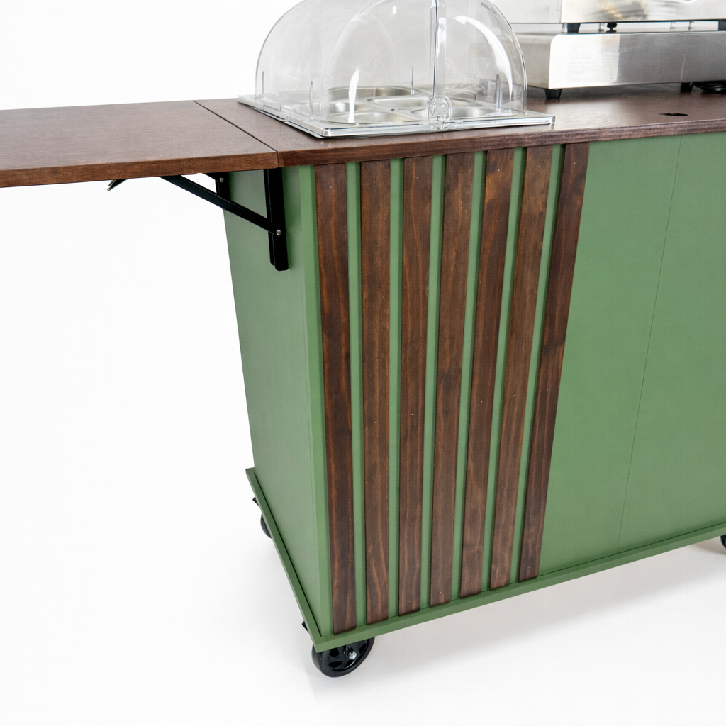 THE CLASSY - Stained Countertop with Right Side Stained Slats and Painted Body
