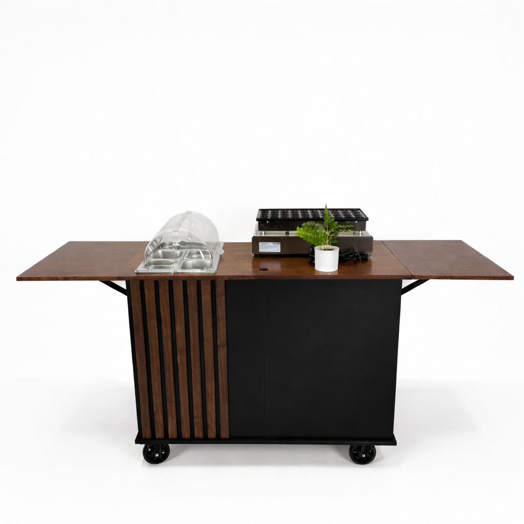 THE CLASSY - Stained Countertop with Right Side Stained Slats and Painted Body