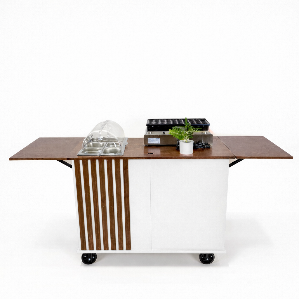 THE CLASSY - Stained Countertop with Right Side Stained Slats and Painted Body