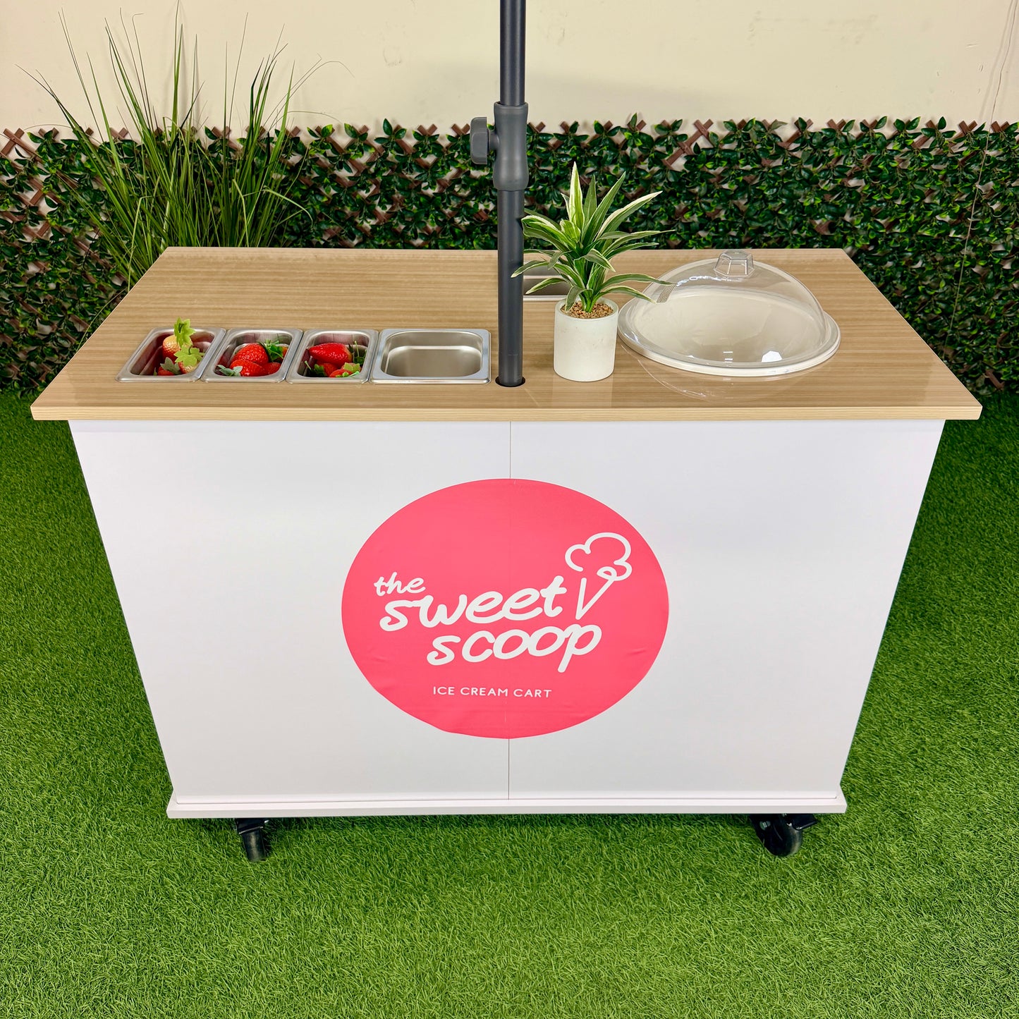 LUXURY CLASSY- White Body 4ft Cart with Premium Glossy Materials