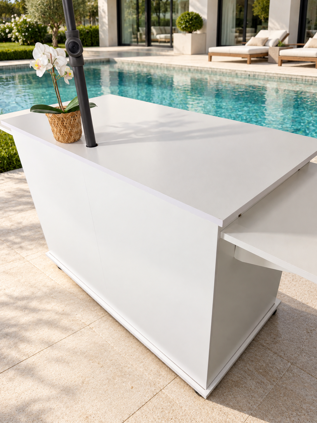 Charcuterie Catering Cart 4ft with Side Tables Collapsible Portable Snack Bar Mobile Cart