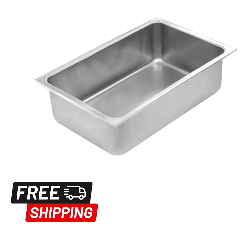 Stainless Steel Ice / Water Pan for Trays 6.5" Deep Commercial Pan