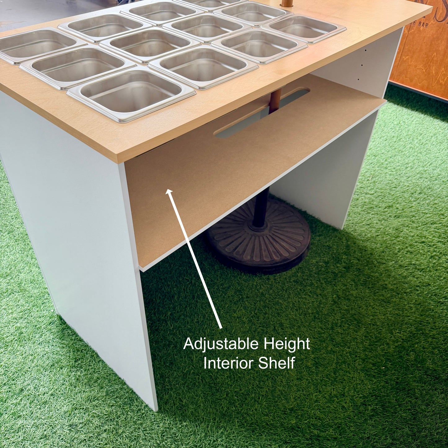 Ematik Charcuterie Foldable Portable Table 4ft Catering Snack Bar Candy Table Collapsible Cart