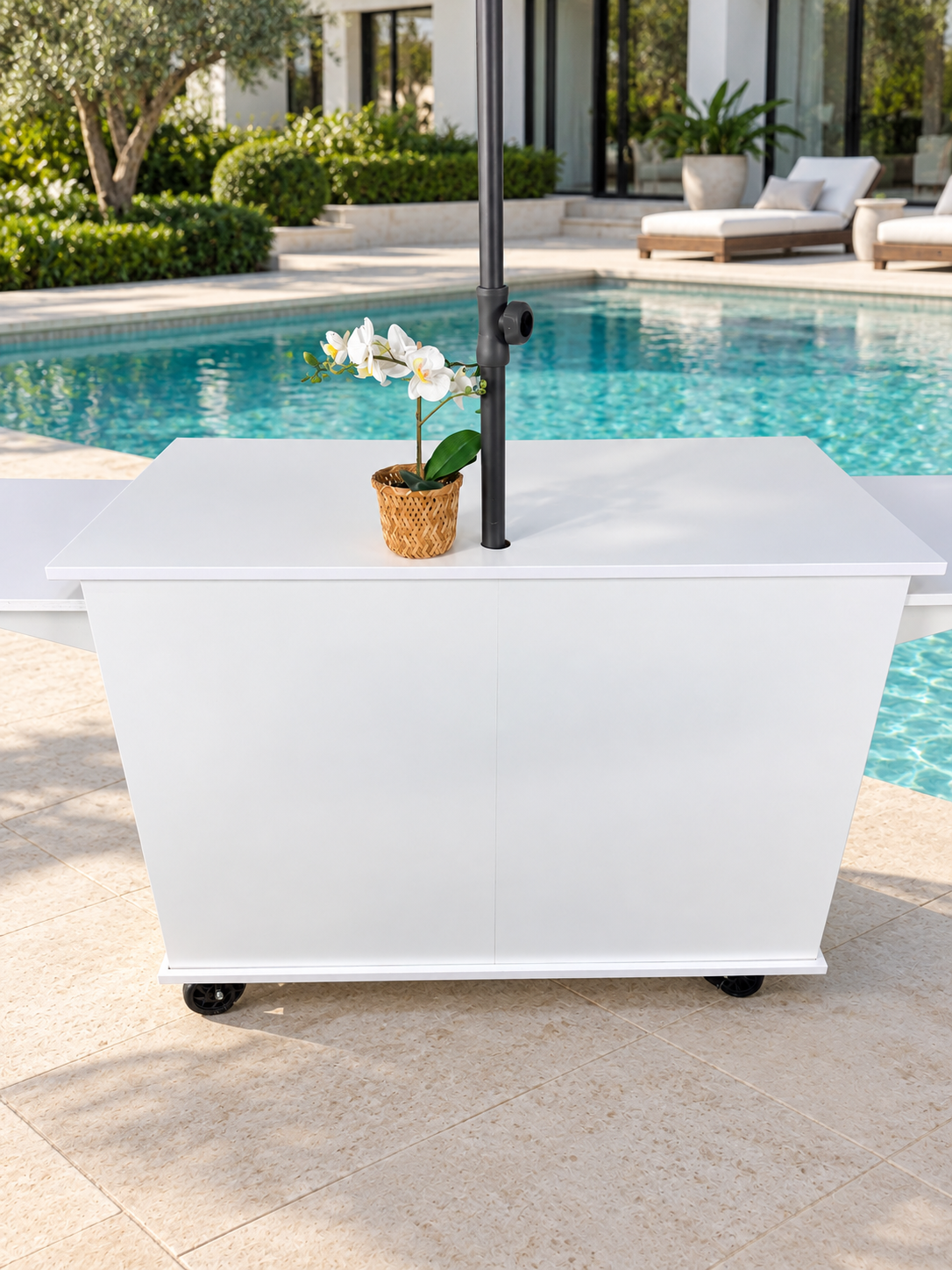 Charcuterie Catering Cart 4ft with Side Tables Collapsible Portable Snack Bar Mobile Cart