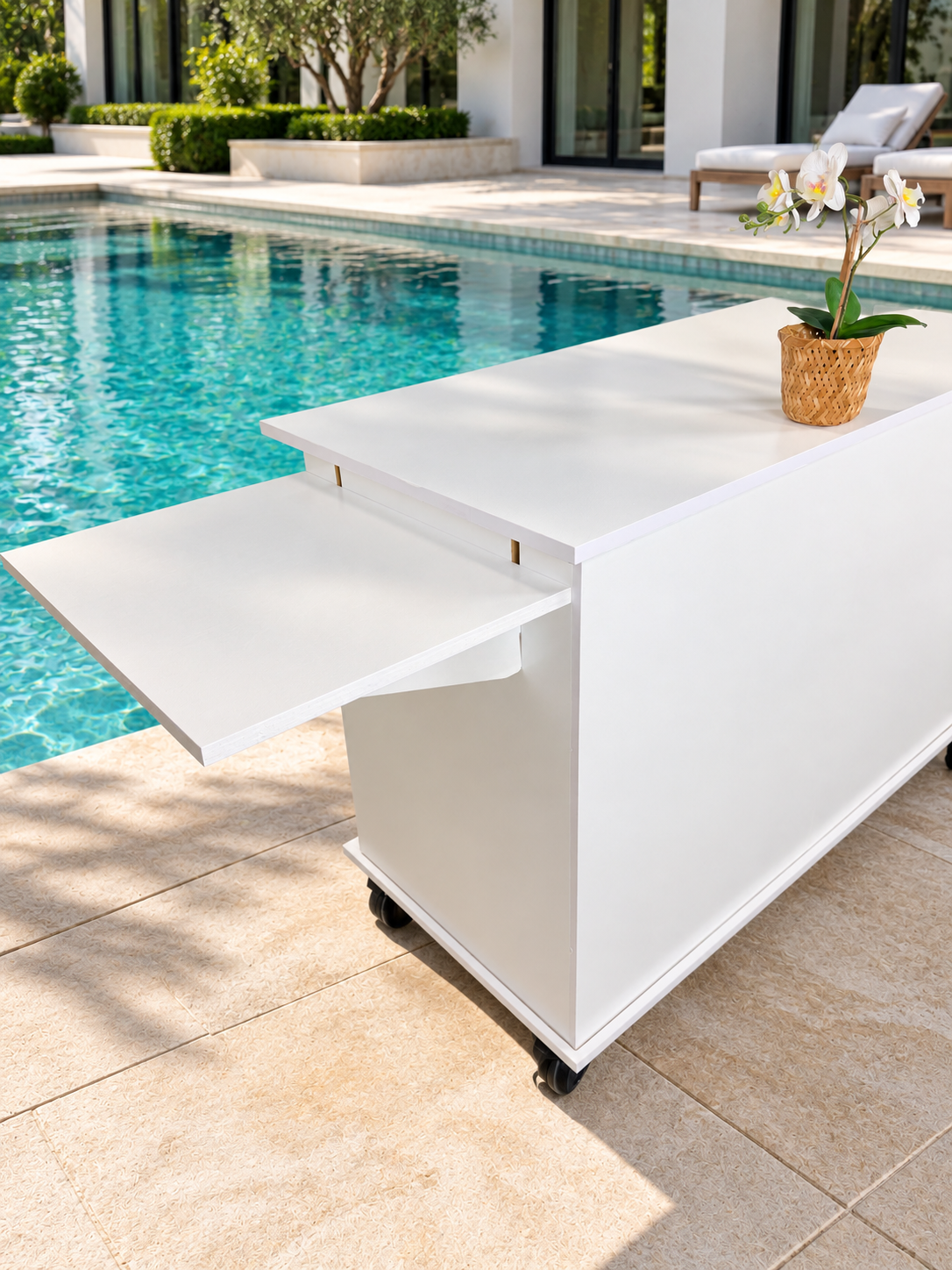 Charcuterie Catering Cart 4ft with Side Tables Collapsible Portable Snack Bar Mobile Cart