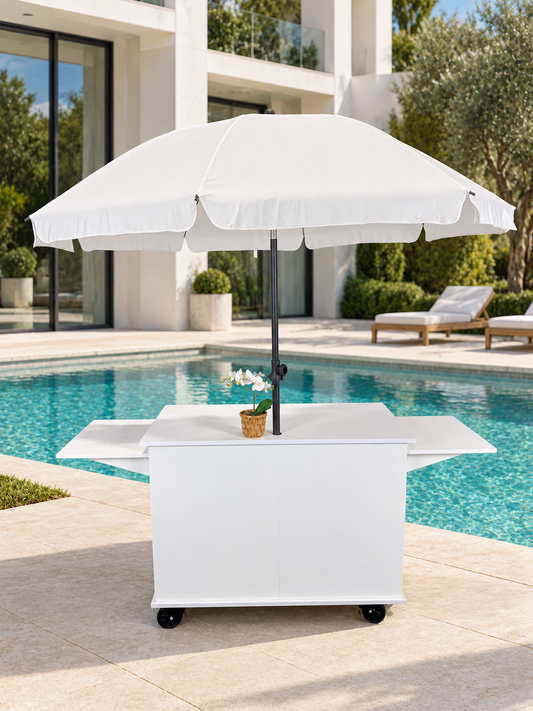 Charcuterie Catering Cart 4ft with Side Tables Collapsible Portable Snack Bar Mobile Cart